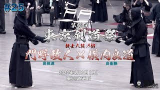 #25【教士八段の部】門野政人（高体連）×横内良道（自衛隊）【第62回東京剣道祭】2022年4月3日（日）