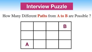 Paths In Rectangular Grid || Logical Interview Riddles || Logical Interview Puzzles