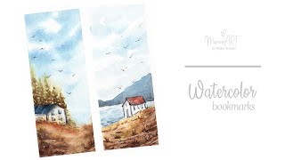 Watercolor simple bookmarks and a chat