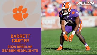 Barrett Carter 2024 Regular Season Highlights | Clemson Linebacker