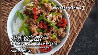 Easy Mongolian minced beef | Mongolisch  gebakken gehakt | Tumis daging cincang ala Mongolia | VK182