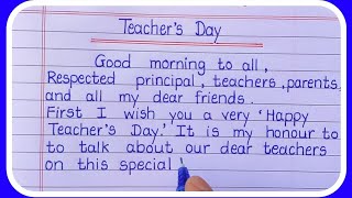 Speech on Teachers Day in English/Teachers Day Speech Writing-Learn