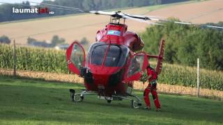 Notarzthubschrauber nach schwerem Forstunfall in Ried im Traunkreis im Einsatz