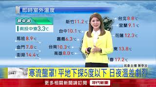 年代氣象／ 全台急凍！ 全台溫度下探6度　16縣市低溫特報