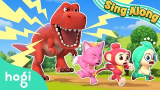 T-Rex in Wonderville 🦖｜Sing Along with Hogi｜T-rex Has Big Feet. Run, Run, Run Away!｜Hogi Pinkfong