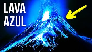Vulcão que queima em azul brilhante e outros fenômenos