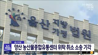 양산 농산물종합유통센터 위탁 취소 소송 기각 (2020-10-05/부산MBC뉴스/뉴스투데이부산)