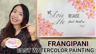 EASY Watercolor Painting | Frangipani flowers #watercolortutorial, #watercolorart, #floralpainting