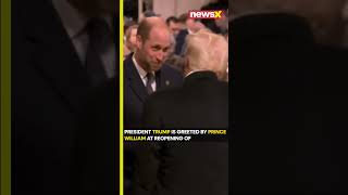 #watch | President Trump is greeted by Prince William at reopening of Notre Dame Cathedral