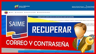 Cómo RECUPERAR Correo, Contraseña y Usuario del SAIME en Línea ✅