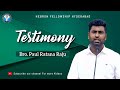 Testimony of Bro. PAUL RATAN RAJ | Combined Youth Meeting | Hebron Fellowship Hyderabad