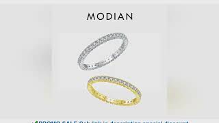 MODIAN 925 Sterling Silver Classic Sparkling Zircon Wedding Engagement Band Promise Bridal Ring For