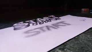 How to Draw 3D Pencil Text [START] - 3D Drawing with Pencil