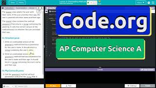 Code.org Lesson 3.2A Overloading Methods | Tutorial with Answers | CSA Unit 7