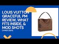 LOUIS VUITTON GRACEFUL PM REVIEW, WHAT FITS INSIDE & MOD SHOTS