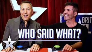 David Walliams and Simon Cowell get competitive as they play 'Who Said What?' |