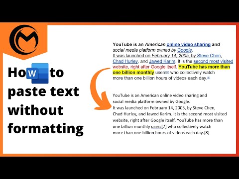 Paste text into Word without formatting