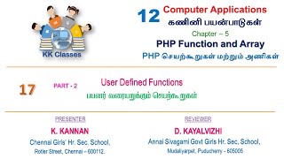 12th - CA - Chapter 5 - Functions and Arrays - Part 2 - User Defined Functions.