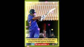 Sanju Samson finishes it in style in 2nd ODI against Zimbabwe || Ind vs Zim || #sanjusamson #shorts