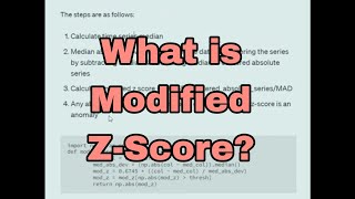 What is a Modified Z-Score ?