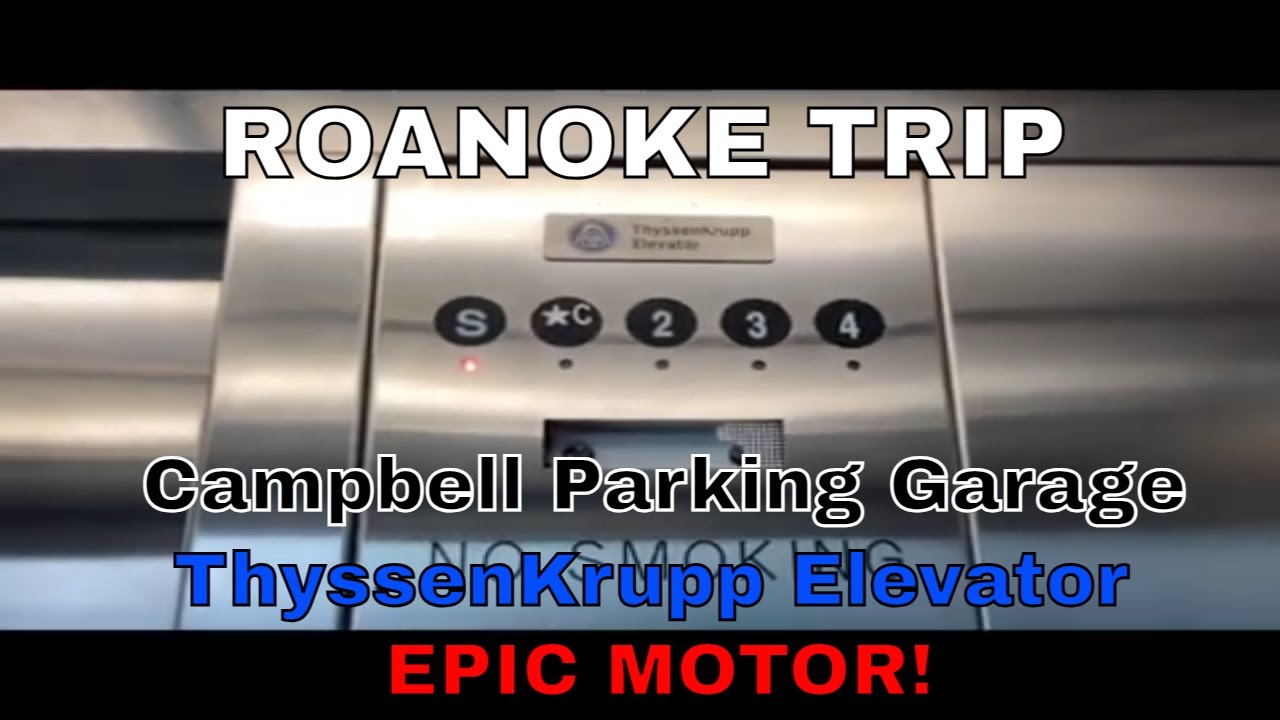 EPIC MOTOR! 2008 ThyssenKrupp Hydraulic Elevator At Campbell Parking ...