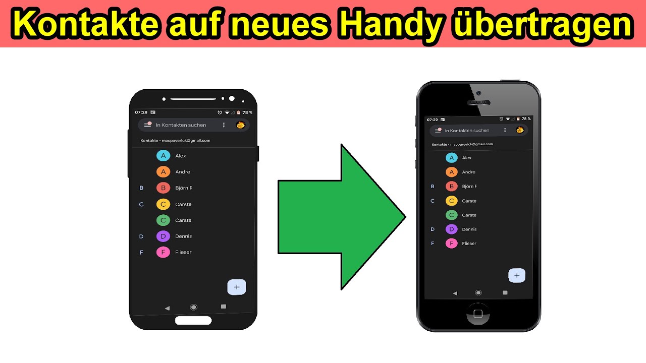 Handy Kontakte Auf Neues Smartphone übertragen Anleitung - YouTube