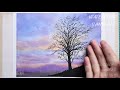 【水彩教程慢速版】 紫色夜幕 水彩画新手教程 watercolor tutorial