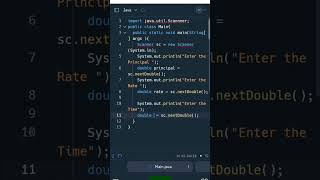 Java program to calculate Simple Interest Calculator #html #coding #python CalculatorSimple Interest