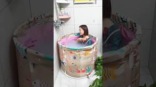 In winter, this bath bucket is available in the bathroom at home.