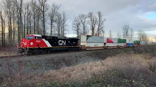 Recently Rebuilt!!! CN 111 (Intermodal Train) @ Sumas Mtn. BC Canada 09DEC24 AC44C6M 3369 Leading