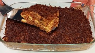 No-bake dessert! Easy and very tasty! No cream!  Try it!