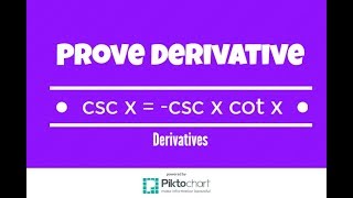 Prove That The Derivative Of csc x= - csc x cot x