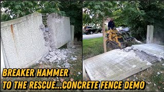 Concrete Fence Wall Demolition and Removal with Vermeer 925 Mini Skid Steer