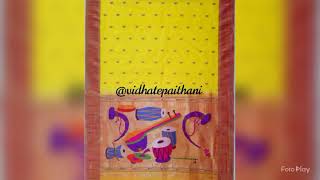 MUNIA BORDER HANDLOOM PURE SILK PAITHANI SAREES | VIDHATEPAITHANI YEOLA