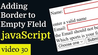 Form Validation With JavaScript: Styling Empty Input Fields with Borders #trending #shorts #coding
