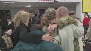 Virginia Beach-based National Guard soldiers deploy en route to Poland