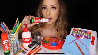 KIRTASİYE MALZEMELERİ YEDİM📚  YENİLEBİLİR Tutkal, Pastel Boya, Uç, Silgi | TÜRKÇE ASMR MUKBANG