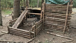 Building a Dog House Shelter at the Bushcraft Camp (Part 1)