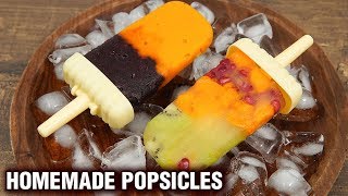 Homemade Popsicle Recipes - Fruity Lemonade Popsicle - Mango-Blue Berry Popsicle