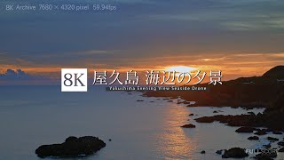 屋久島 海辺の夕景[8K footage]Yakushima Evening View Seaside Drone