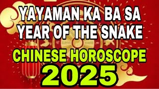 ALAMIN KUNG YAYAMAN KA BA SA 2025 YEAR OF THE SNAKE || 2025 CHINESE HOROSCOPE