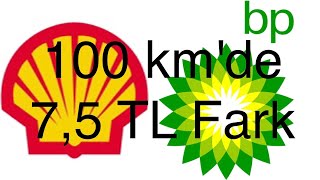 100 km'de 7,5 TL Fark/Shell-BP Benzin Tüketimlerini Karşılaştırdık