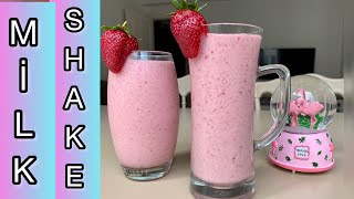 ÇİLEKLİ MİLKSHAKE TARİFİ🍓4 DAKİKADA HAZIR😍 Evde Milkshake Nasıl Yapılır?