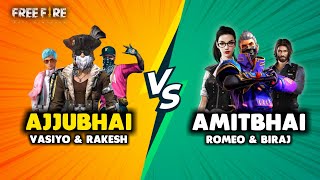 Three vs Three Best Game with Rakesh, Vasiyo, Romeo and Amitbhai - Garena Free Fire