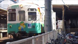 琴電1200形1215編成　長尾ゆき　片平町発車　(‘18/8/8)