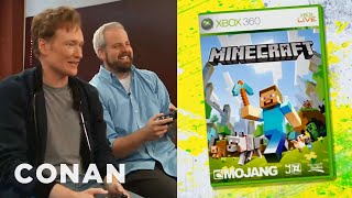 Conan O'Brien Reviews "Minecraft" for XBox 360 - Clueless Gamer | CONAN on TBS
