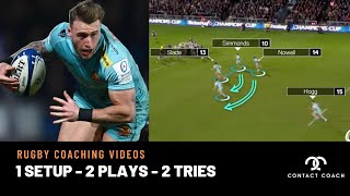 Rugby Coaching: Exeter Chiefs Scrum Attack - 1 Setup - 2 Plays - 2 Tries