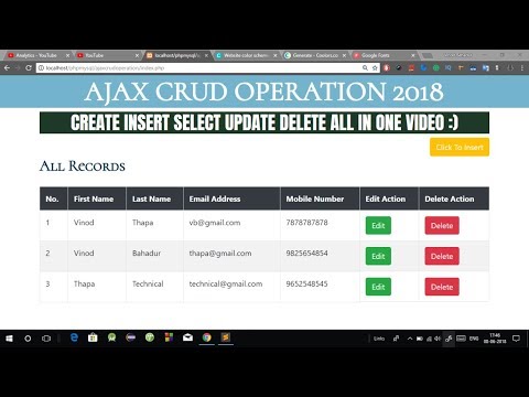 Crud Operation Using Ajax In Php In Hindi Live Table Add Update Delete Crud Operation Using Ajax In Php In Hindi Live Table Add Update Delete