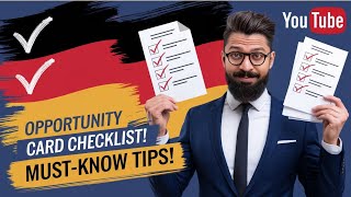 How to Prepare for the Opportunity Card VISA in Germany Checklist! #OpportunityCard #GermanyVisa