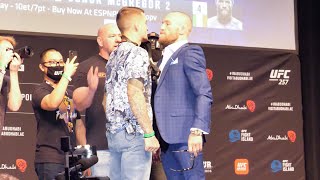 UFC 257 Dustin Poirier vs. Conor McGregor - First Staredown 👀 | #UFC257 Press Conference
